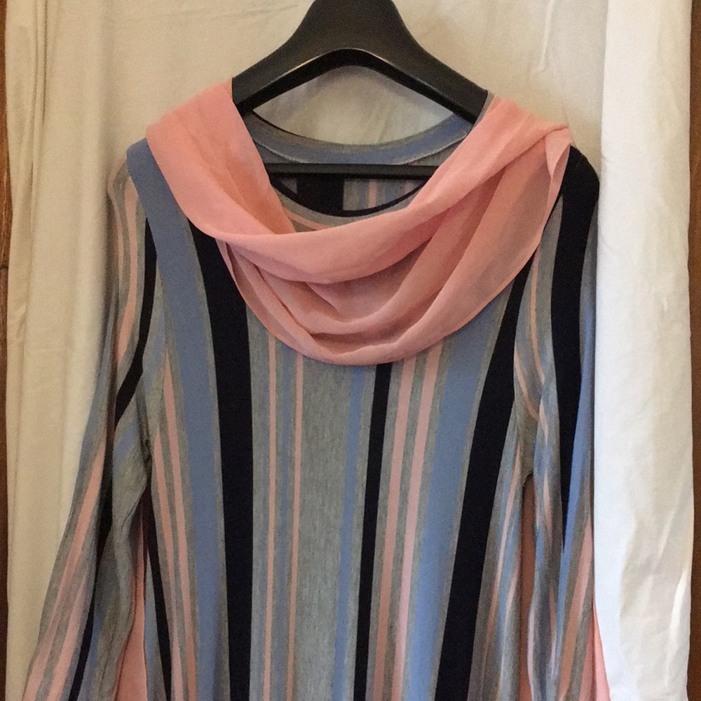 Full length stripes “tee” dress
